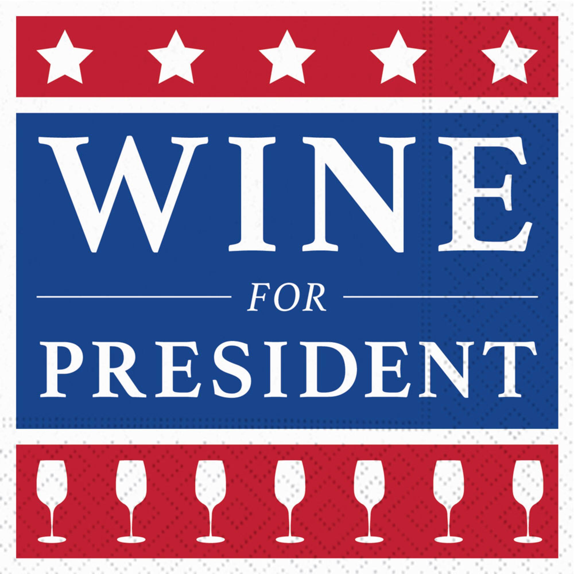 JAM Paper Wine For President Cocktail Napkins, 40ct.